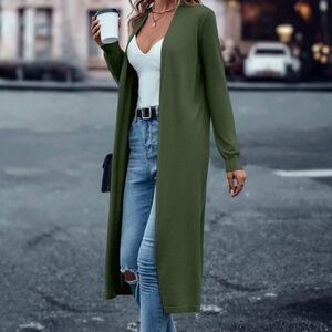 Long sleeve light green cardigan